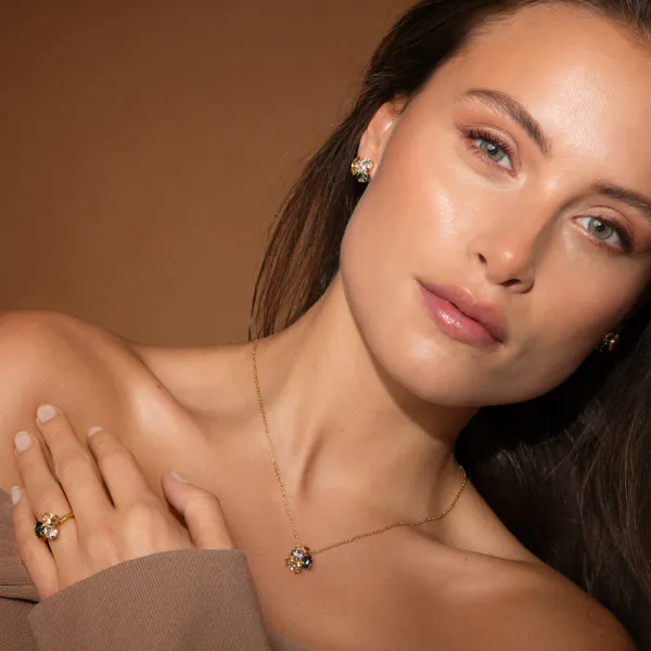 Hovedbilde Ana earrings gold, black golden combo