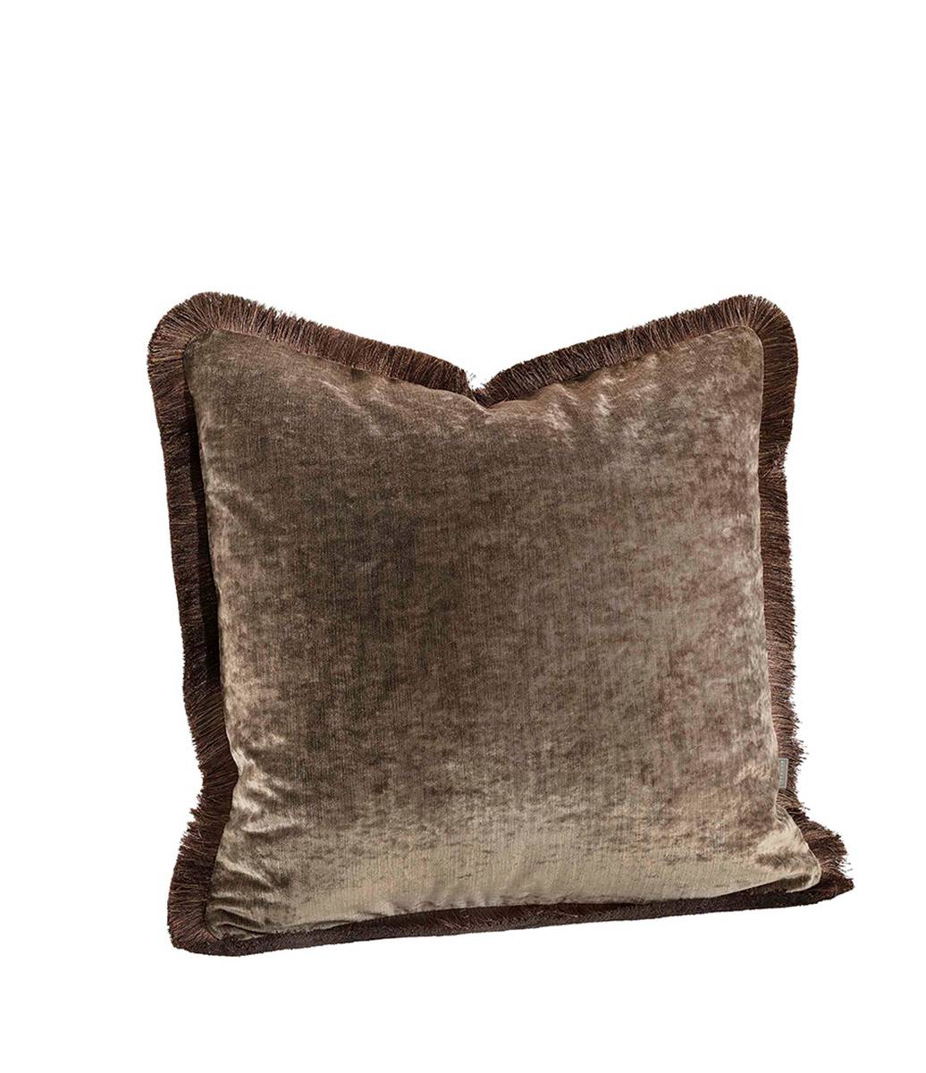 Garda Velvet Fringe putetrekk 50x50, taupe CC