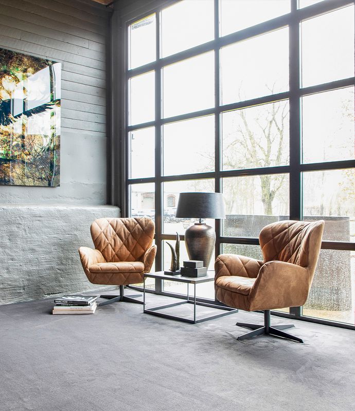 JADE Swivel Stol Nubuck, Brun/Svart