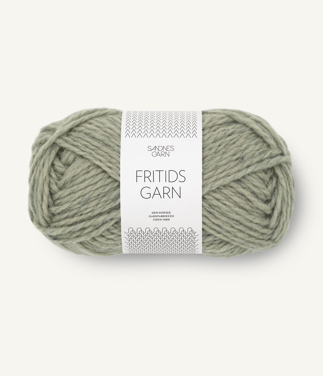 Fritidsgarn, støvet lys grønnmelert 9041