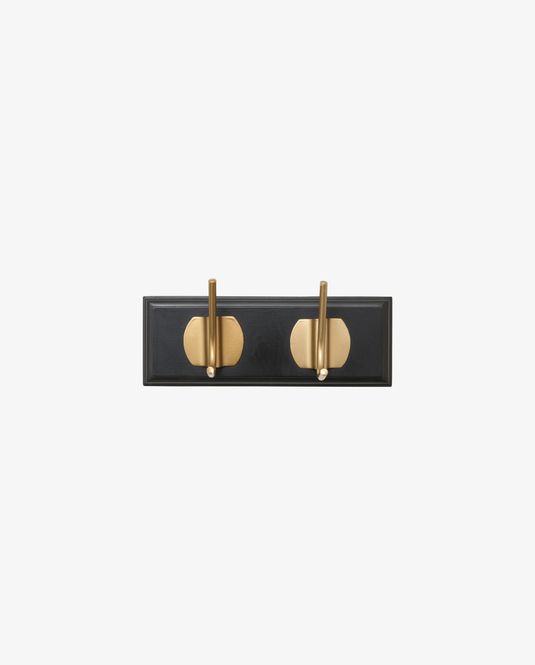 Hovedbilde EDGY coat rack, 2 hooks - black/messing