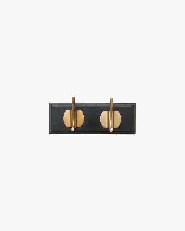 EDGY coat rack, 2 hooks - black/messing