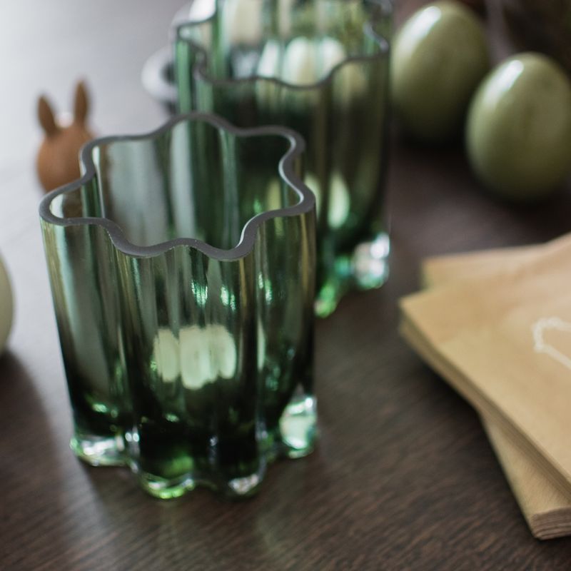 Filter glass candle, green