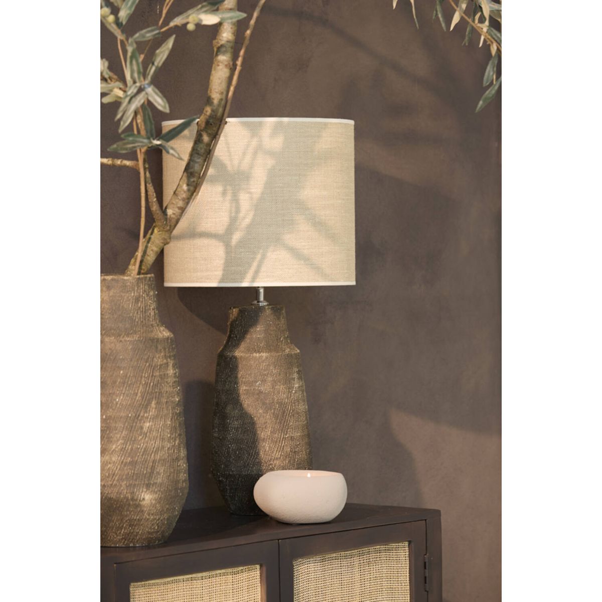 Lamp base, 18x49.5, KIDIRA ceramics dark brown