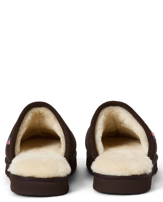 Men's suede slippers, dark brown