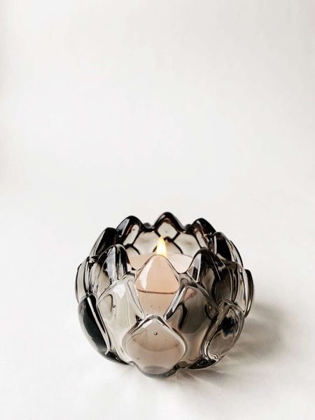 Hovedbilde Artisjokk lysglass 8x5 cm, grå