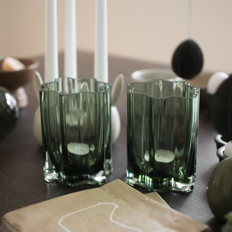 Filter glass candle, green