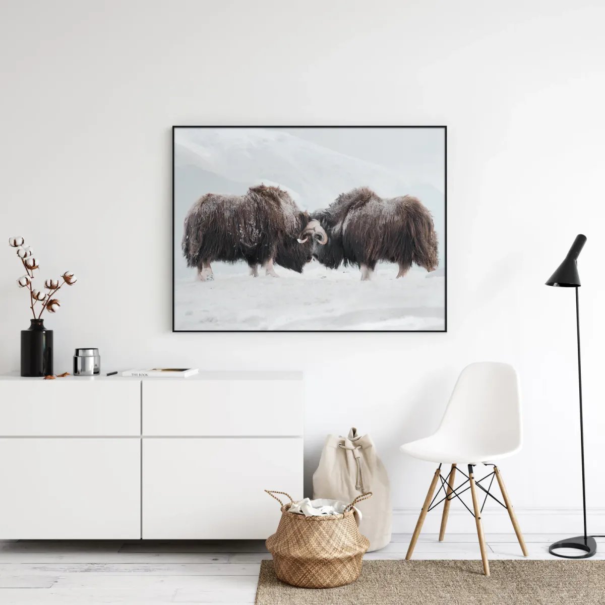 Moskus innrammet canvas, 85x113