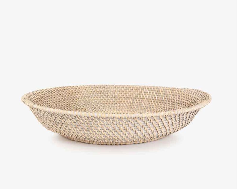 Rund Kurv Rattan Naturbeige
