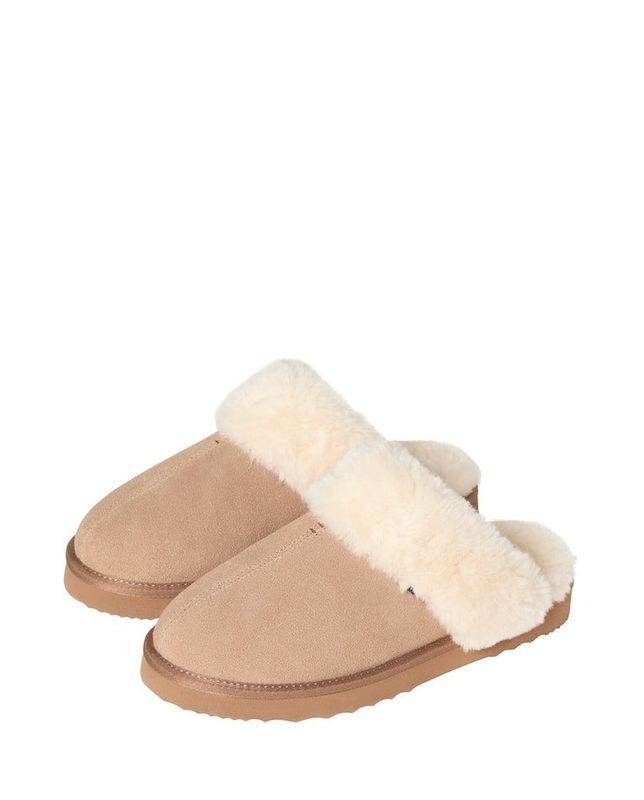 Women's suede slippers, brown