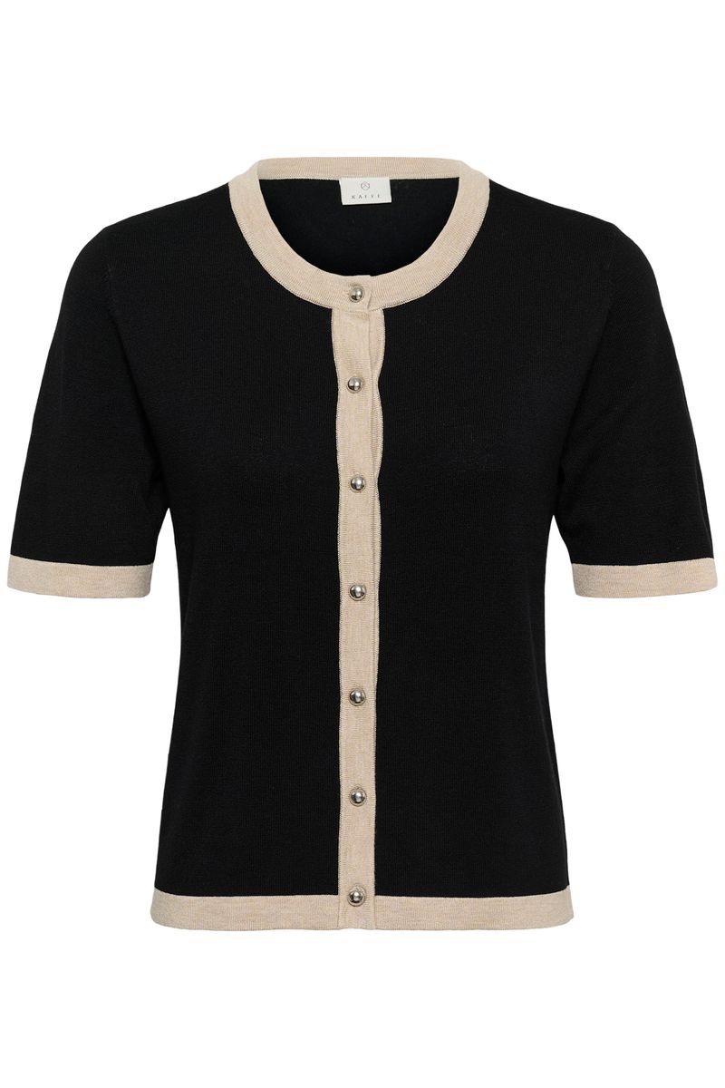 KAlizza contrast cardigan, black deep