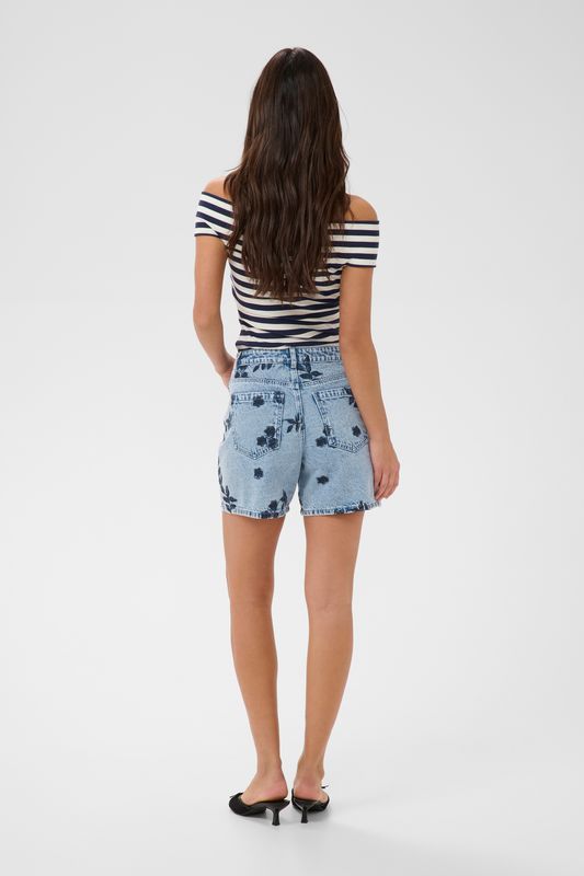 KAbabena denim shorts, blue denim w/navy flower