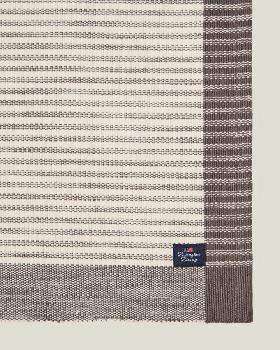 Striped rib dekkebrikke, dark gray/white